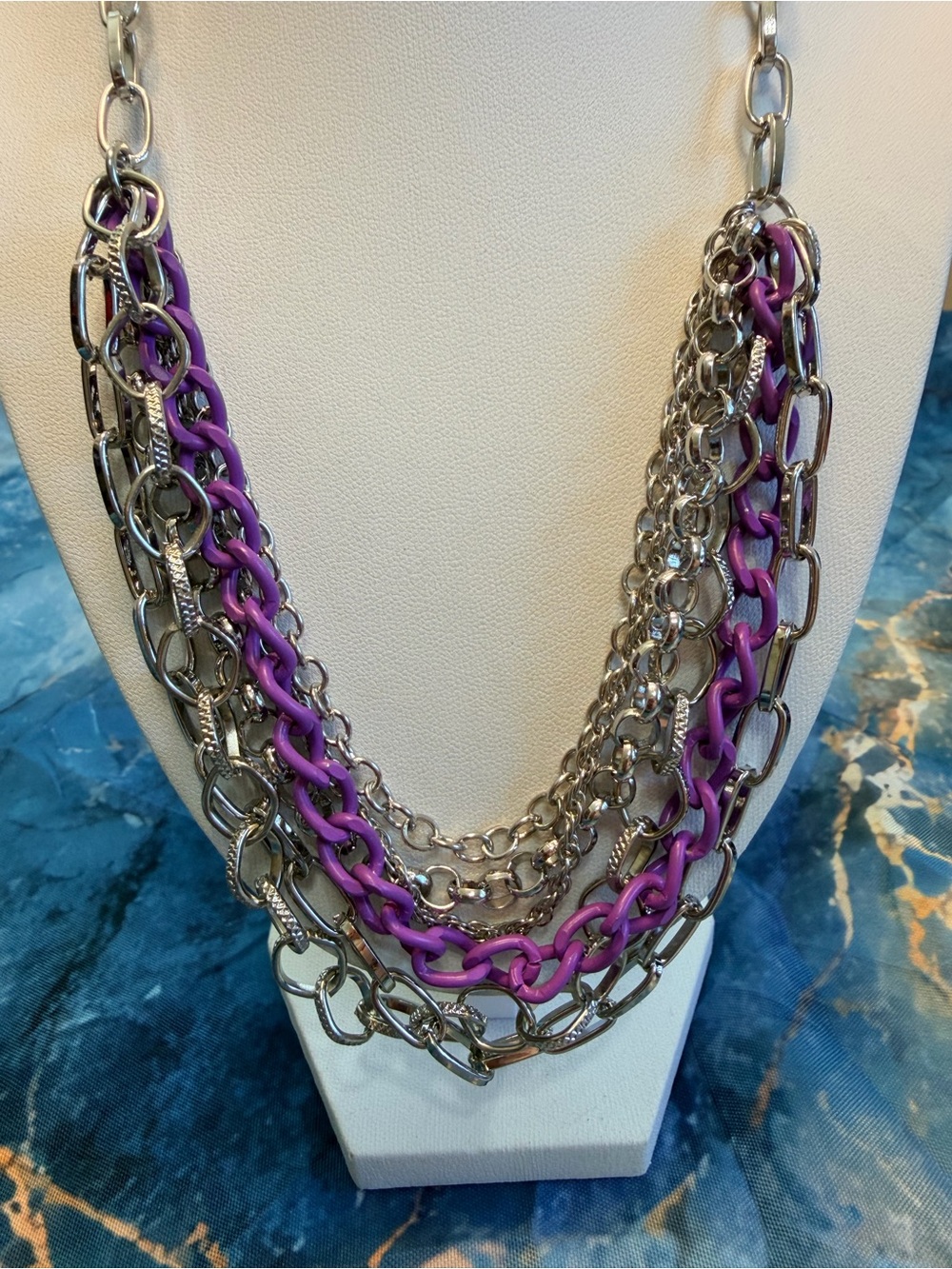 Color Bomb Multi chain necklace and Earrings